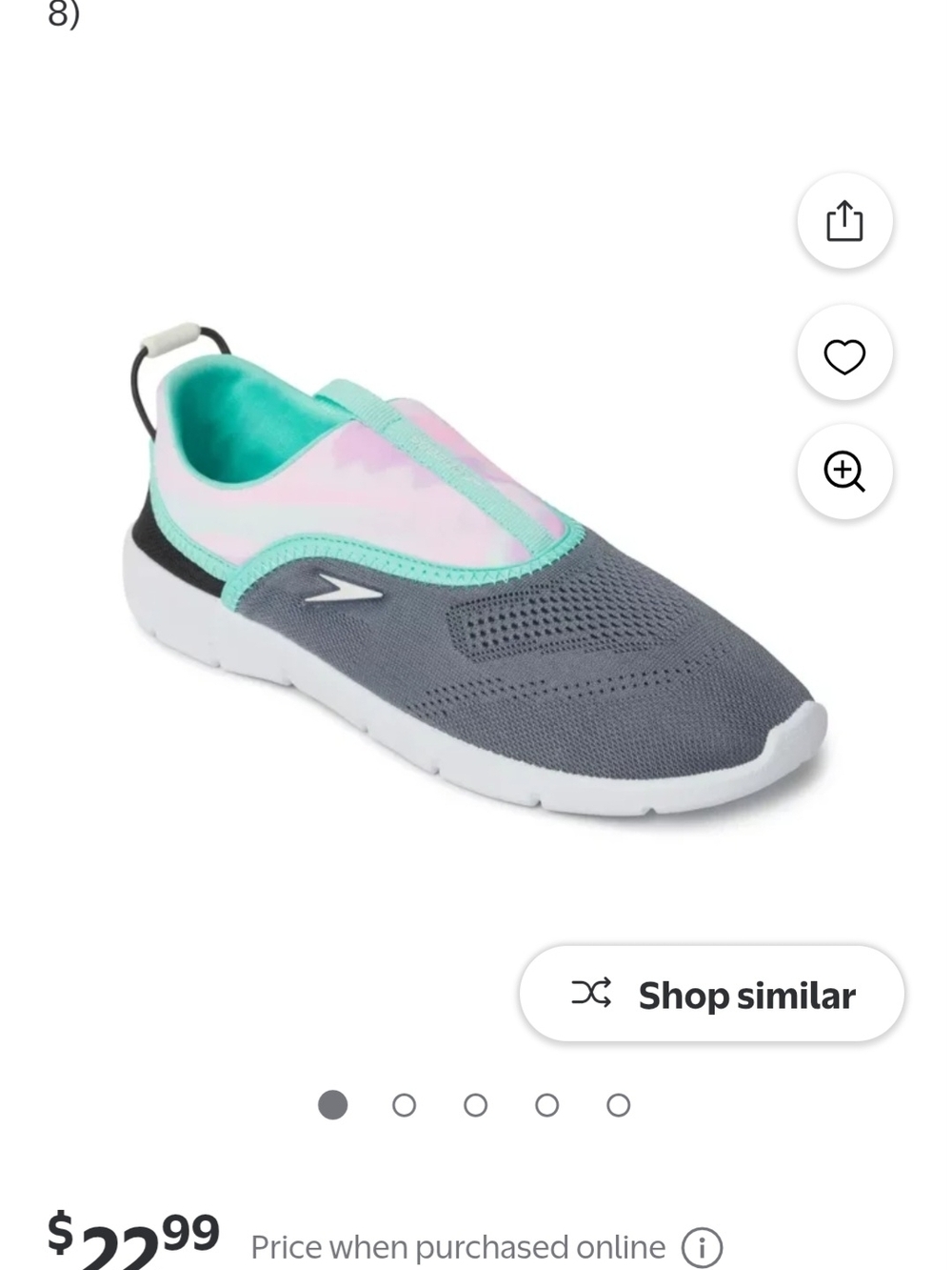 Speedo Women's Aqua Skimmer Shoe Quick-Dry Mesh Upper Slip-On Shoes M(7-8) - Picture 5 of 12